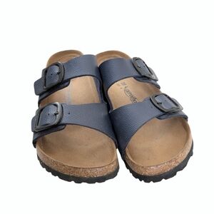 Aerothotic Navy Blue Double Strap Orthotic Slide Sandals - Size 39 / 8